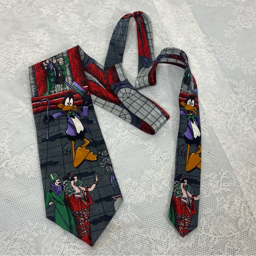 Vintage Looney Toons Daffy Duck 90s Leeds International Men’s Tie 100% Polyester